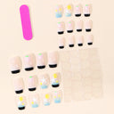 Supplier view of strawberry lemon starfish and black French short square nails